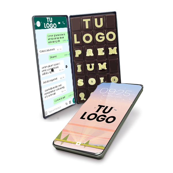 Lata con whatsapp de chocolate Lata con diseño de whatsapp en chocolate